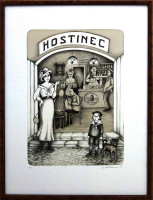 Iva Hüttnerová - Hostinec I - grafika 
